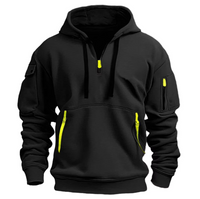 Kapuzenpulli mit mehreren Taschen für Männer – Schwarz