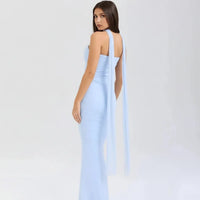 Hanna | Damen Trägerloses Corsagen Maxikleid Raffung – Korsett Maxi Trägerlos 2026 – Hellblau