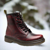 Lincoln™ - Hochgeschnittene Lederstiefel – Dunkelrot