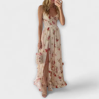 Hazel - Floral Print Dress – Weiß