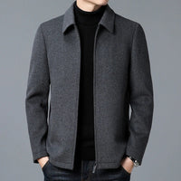 JOHANN - ÜBERGROßE WOLLJACKE MIT REISSVERSCHLUSS – Grau
