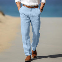 HERRLICHE PREMIUM-LINENHOSE (MIT GÜRTELSCHLAUFEN) – Blau