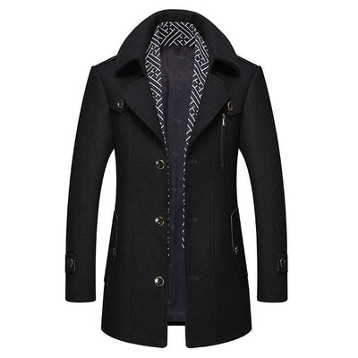 Anspruchsvoller Trenchcoat mit hohem Kragen für Männer