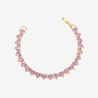 TENNISARMBAND MIT ROSÉ-HERZ – Gold