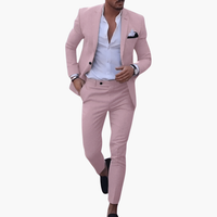 Heinrich | Herren Navy Slim Fit Anzugset – Rosa
