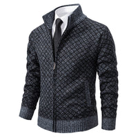 Hendrik | Herren stilvolle Strickjacke mit Zipper – Dunkelgrau
