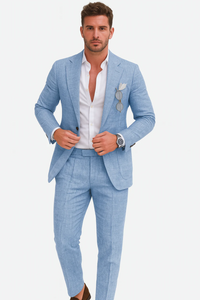 Herren 2-teiliges Anzug-Set für Hochzeitsgäste | Hochzeits – Blau
