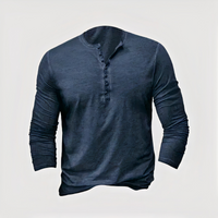 Herren atmungsaktives Langarmhemd | Langarm – Blau