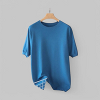 Herren bequemes klassisches T-Shirt | Kurzarm – Blau