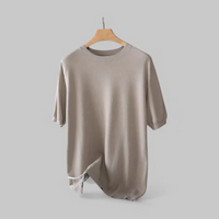 Herren bequemes klassisches T-Shirt | Kurzarm – Camel