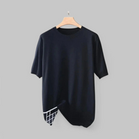 Herren bequemes klassisches T-Shirt | Kurzarm – Schwarz