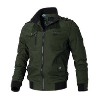 Andreas | Herren Bomber Jacket Klassische Militär-Bomberjacke mit Reißverschluss – Grün
