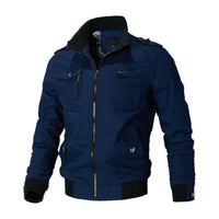 Andreas | Herren Bomber Jacket Klassische Militär-Bomberjacke mit Reißverschluss – Blau