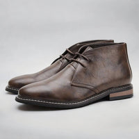 Christian | Herren Chukka mens boots Schnürung Kunstleder klassisch – Dunkelbraun