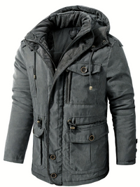 Herren dicke Outdoor-Winterjacke | Warme – Grau