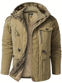 Herren dicke Outdoor-Winterjacke | Warme – Khaki