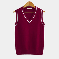 Herren elegante ärmellose Weste | Pullover – Bordeaux