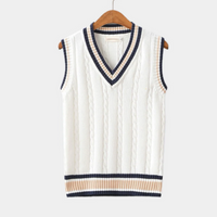 Herren elegante ärmellose Weste | Pullover – Weiß