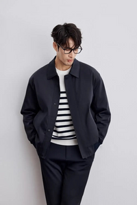 Herren elegante Herbstjacke | Warme – Schwarz
