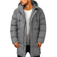Herren elegante Winterjacke mit Kapuze | Langer – Grau