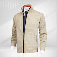 Herren eleganter Cardigan mit Reißverschluss | Strick – Beige