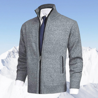 Herren eleganter Cardigan mit Reißverschluss | Strick – Grau