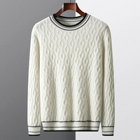 Herren eleganter Herbstpullover | Lang – Weiß