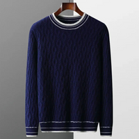 Herren eleganter Herbstpullover | Lang – Marine