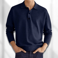 Herren eleganter Polopullover | Warmer – Blau