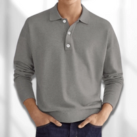 Herren eleganter Polopullover | Warmer – Grau