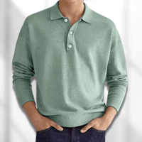 Herren eleganter Polopullover | Warmer – Hellgrün