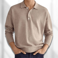 Herren eleganter Polopullover | Warmer – Khaki