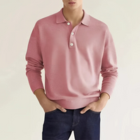 Herren eleganter Polopullover | Warmer – Rosa
