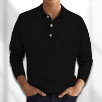 Herren eleganter Polopullover | Warmer – Schwarz