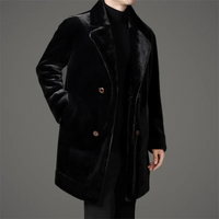 Herren eleganter weicher Mantel | Winter – Schwarz