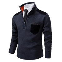 Herren eleganter Zip-Up-Pullover | Warmer – Marine