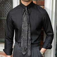 Herren elegantes Businesshemd | Weiß – Schwarz