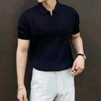Herren elegantes Sommer-Poloshirt | Kurz – Schwarz