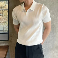 Herren elegantes Sommer-Poloshirt | Kurz – Weiß