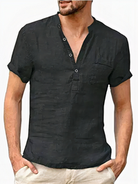 Herren elegantes zeitloses Hemd | Kurzarm – Schwarz