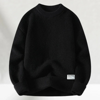 Herren gemütlicher Pullover | Strick – Schwarz