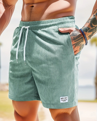 Herren gerippte Sommershorts | kurze – Hellgrün