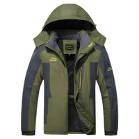 Herren Kapuzen-Outdoor-Winterjacke | Wasserdichte – Grün