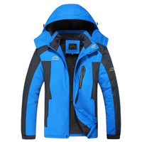 Herren Kapuzen-Outdoor-Winterjacke | Wasserdichte – Blau