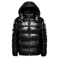 Herren klassische gesteppte Kapuzenjacke | Beheizbare – Schwarz