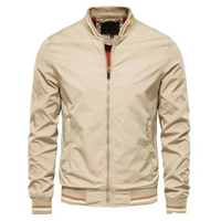 Herren klassische Sommer-Bomberjacke | Zipper – Khaki