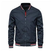 Herren klassische Sommer-Bomberjacke | Zipper – Blau