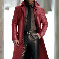 Herren klassischer langer Mantel | Lang – Rot