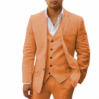 Herren klassisches 3-teiliges Trauzeugen-Set | mit Weste – Orange