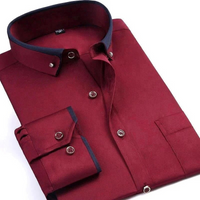 Herren klassisches Businesshemd | Langarm – Rot